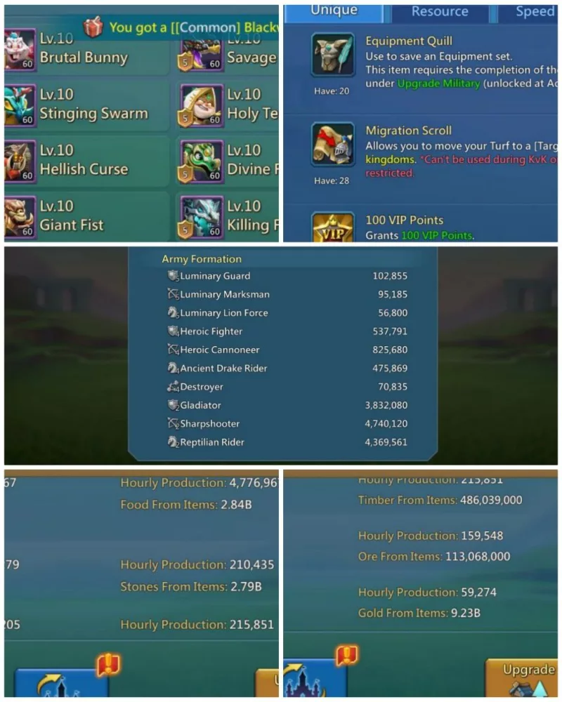 5 mythic champ  / Blasts 1103-1053-1146