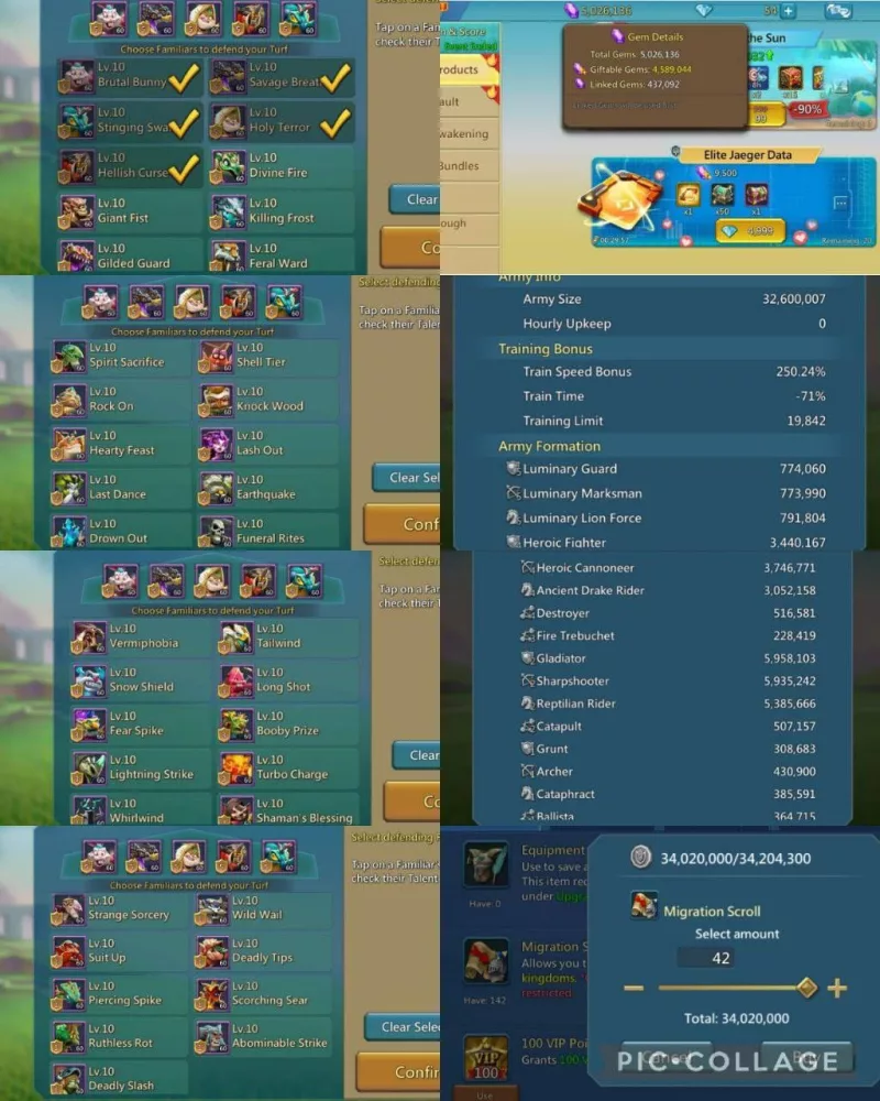 3 11k gold  1 skin lead / Castle lv4