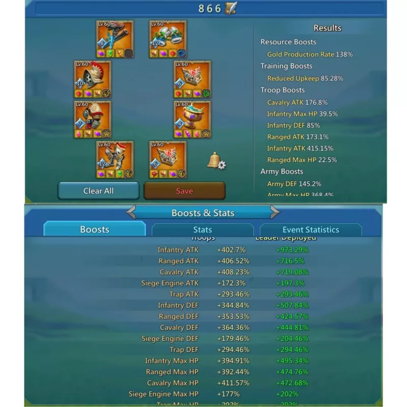 8 champs 4 cups / Atk 1230%