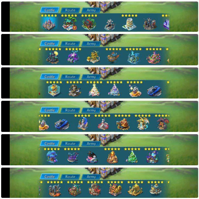 15 Champ mythic / 5x Lv15, 3x Lv12