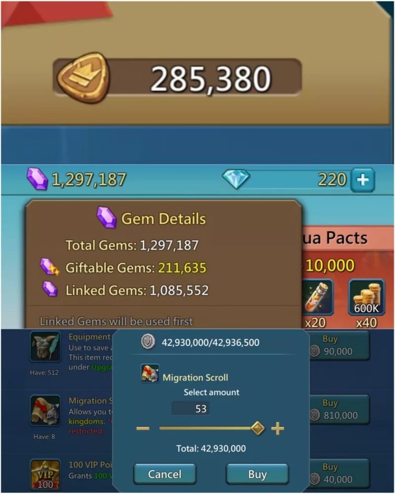 1x11k / 623 - 623 - 623% Base Stats / 15 mythic champs + 6 cups