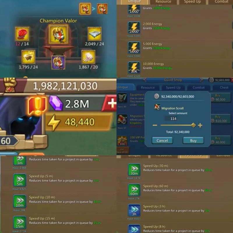 3*11K heroes / 22 champ
