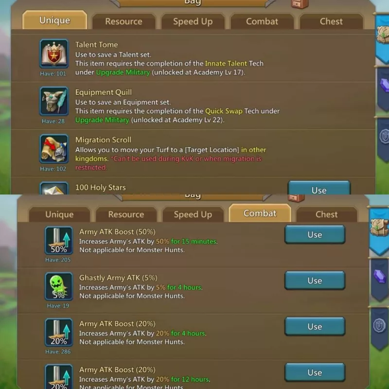 7 champs / 6 cups / 1235-1204-1237% max stats