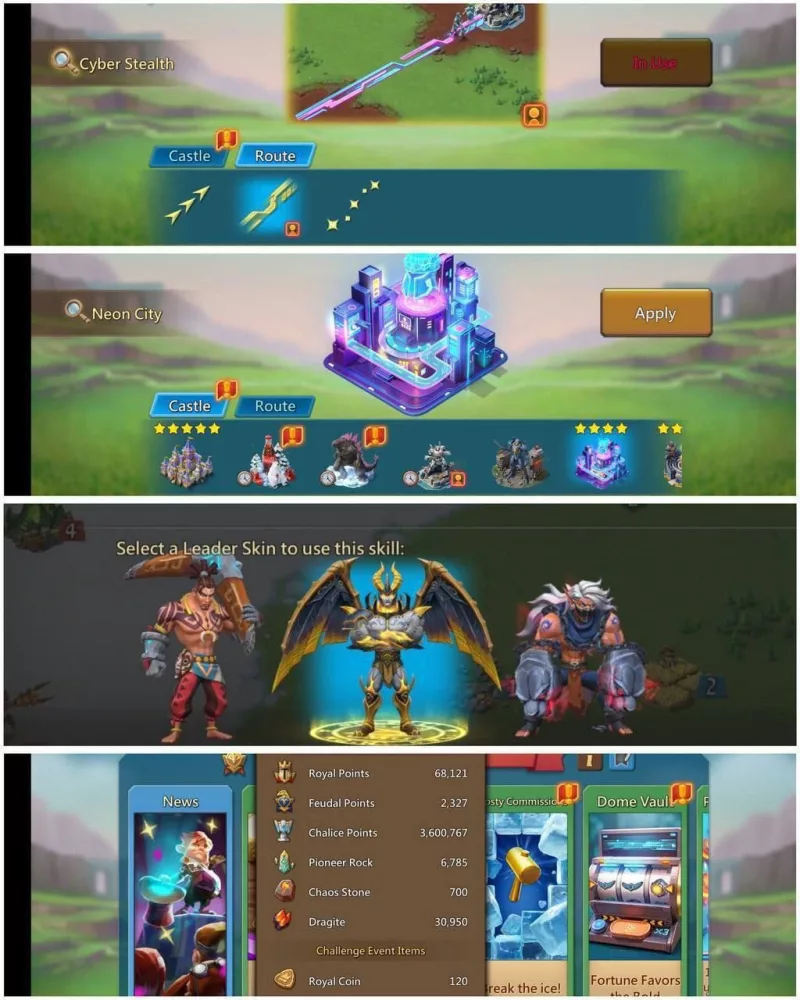 15 mythic champs incl 4 acc / 1600% stats