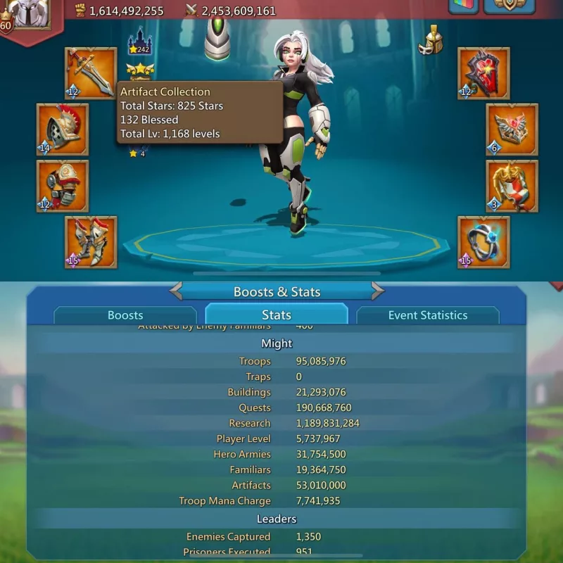 7 mythic champ / 1,2*champ lvl 15,14